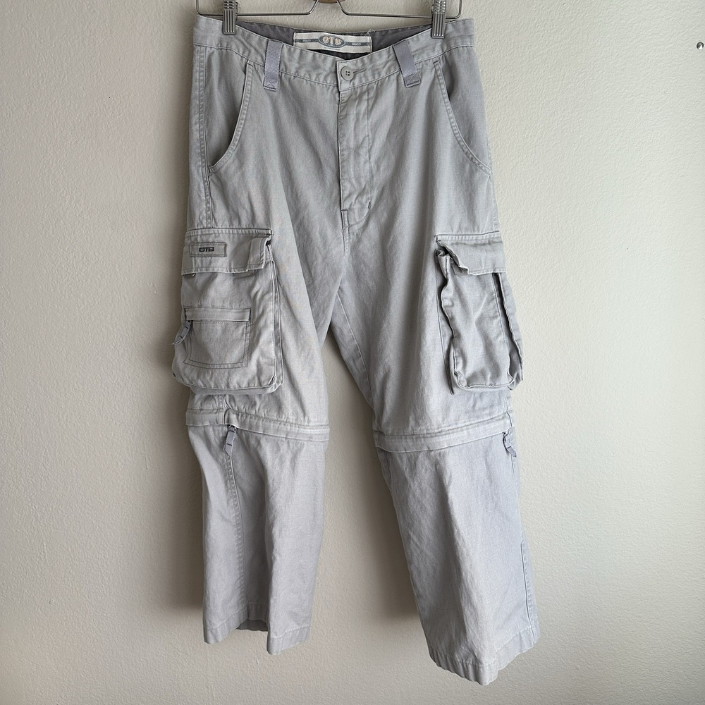 OTB Convertible Cargo Pants 32x24 Gray Zip Off Tactical Gorpcore altered